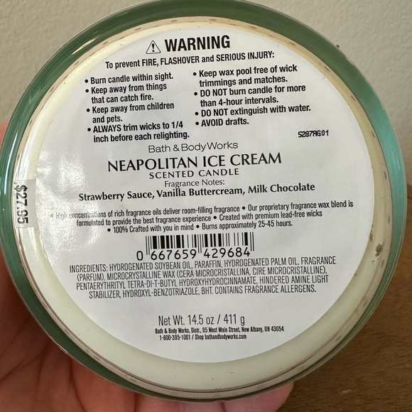 Bath & Body Works NEAPOLITAN ICE CREAM 3 wick candle NEW - Picture 3 of 3